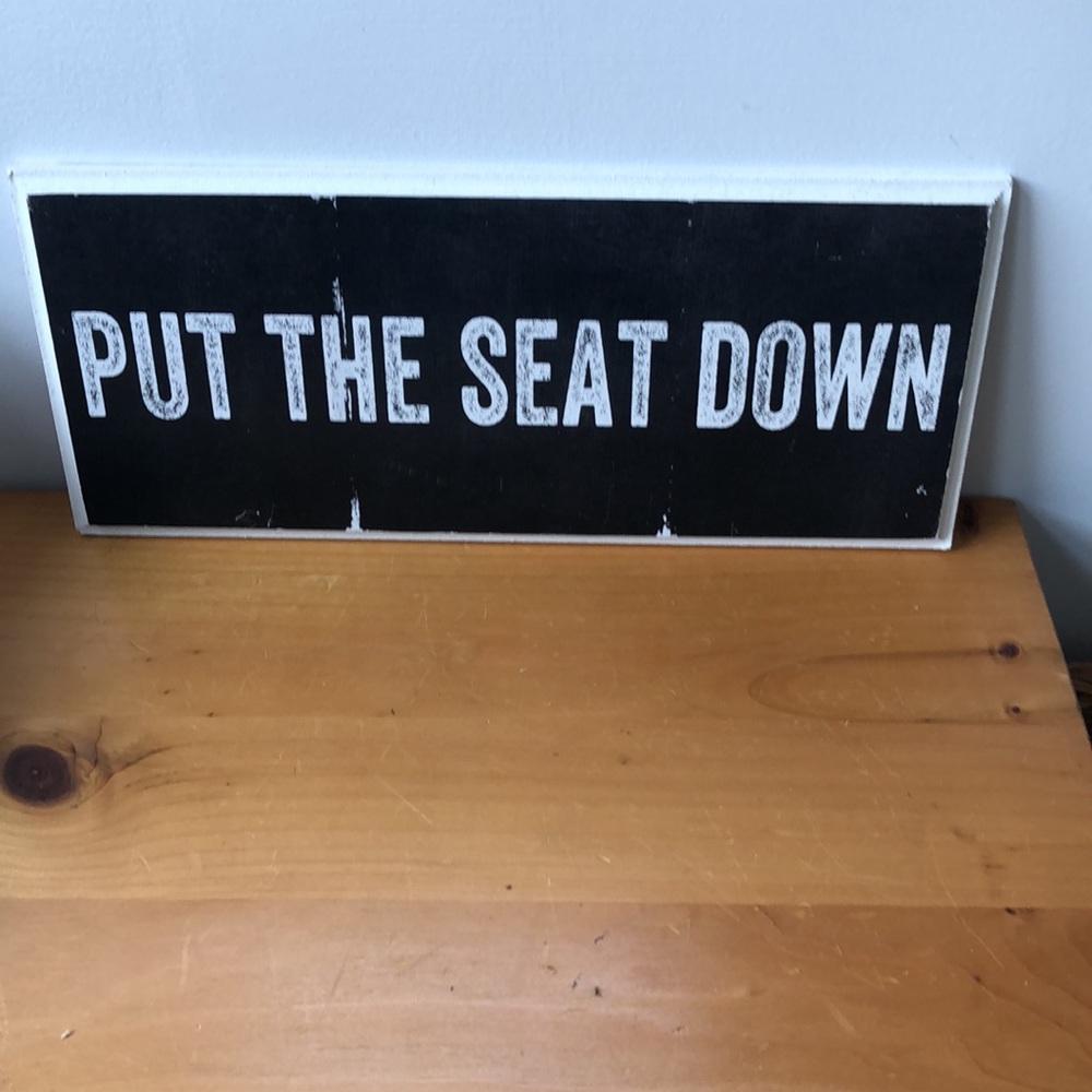 Fun Sassy Wood Sign  “PUT THE SEAT DOWN” Hang in bathroom or rest on toilet tank